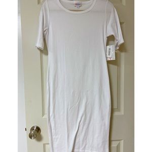 White Julia T-Shirt Dress - LulaRoe